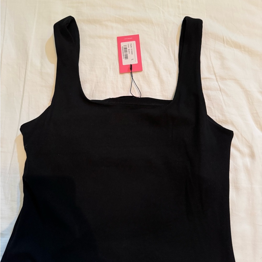 Edikted Black Tank Top with Pink Accents - Picture 3 of 4